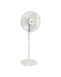 Lorell 16in 3-Speed Oscillating Floor Fan With Remote, White