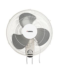 Lorell 16in 3-Speed Wall Mount Fan With Pull Chain, White