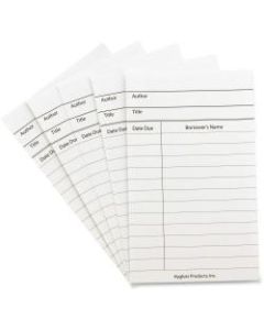 Hygloss White Library Cards - 3in x 5in Sheet Size - White Sheet(s) - Card Stock - 50 / Pack