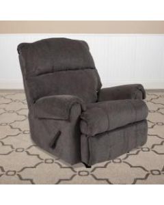 Flash Furniture Contemporary Rocker Recliner With Rolled Arms, Kelly Gray/Black