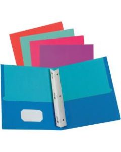 Oxford Letter Recycled Pocket Folder - 8 1/2in x 11in - 100 Sheet Capacity - 2 Pocket(s) - Assorted - 10% Recycled - 50 / Box