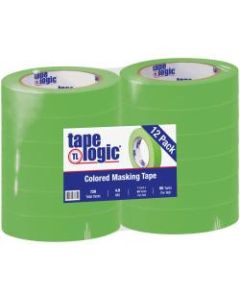Tape Logic Color Masking Tape, 3in Core, 1in x 180ft, Light Green, Case Of 12