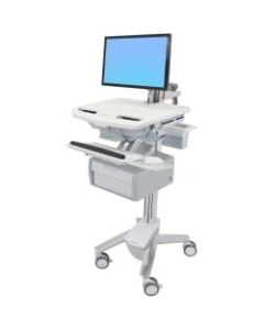 Ergotron StyleView Cart with LCD Arm, 1 Tall Drawer - Cart - for LCD display / PC equipment - plastic, aluminum, zinc-plated steel - screen size: up to 24in