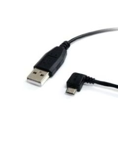 StarTech.com 1 ft Micro USB Cable - A to Left Angle Micro B - Type A Male USB - Micro Type B Male USB - 1ft - Black