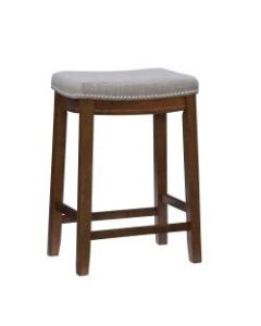 Linon Walker Backless Counter Stool, Dark Rustic Brown/Gray