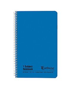 Esselte 100% Recycled, Wirebound Notebook, College Ruled, 80 Sheets, 6in x 9 1/2in, Blue