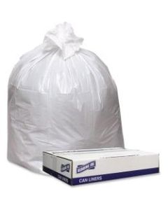 Genuine Joe Heavy-Duty Trash Bags, 33 Gallons, White, Box Of 100