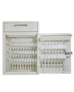 Mail Boss Key Boss High Security Locking Key Cabinet/Drop Box, 16-1/4inH x 11-1/4inW x 4-3/4inD, White