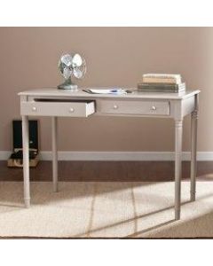 Southern Enterprises Janice 2-Drawer Wood Writing Desk, Gray