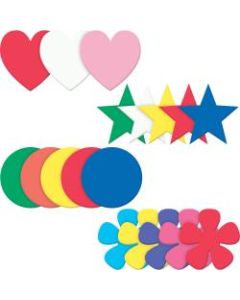 Pacon Wonderfoam Shapes Assortment Set - (Heart, Star, Circle, Flower) Shape - Durable, Strong, Sturdy - Assorted - 1 Set