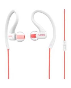 Koss FitClips KSC32i Earset - Stereo - Mini-phone (3.5mm) - Wired - 16 Ohm - 15 Hz - 20 kHz - Earbud, Over-the-ear - Binaural - In-ear - 4 ft Cable - White, Coral