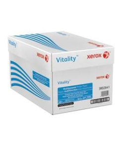 Xerox Vitality Multi-Use Printer Paper, Letter Size (8 1/2in x 11in), 92 (U.S.) Brightness, 3-Hole Punch, 20 Lb, FSC Certified, Ream Of 500 Sheets, Case Of 10 Reams