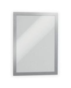 DURABLE DURAFRAME Self-Adhesive Magnetic Letter Sign Holder - Horizontal or Vertical, 9.5in x 12in Frame Size - Holds 8.5in x 11in Insert, 2 -Pack, Silver