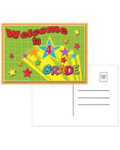 Top Notch Teacher Products Welcome To 4th Grade Postcards, 4 1/2in x 6in, Multicolor, 30 Postcards Per Pack, Bundle Of 12 Packs