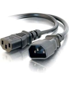 C2G 1ft 16 AWG 250 Volt Computer Power Extension Cord (IEC320C14 to IEC320C13) - For Computer, Printer, Monitor, Scanner - 250 V AC / 13 A - Black - 1 ft Cord Length