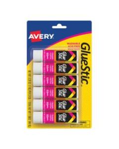 Avery Glue Stic Permanent Glue Sticks, Pack Of 6