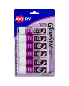 Avery Glue Stic Disappearing Color Permanent Glue Sticks, Pack Of 6