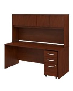 Bush Business Furniture Studio C Office Desk With Hutch And Mobile File Cabinet, 72inW x 30inD, Hansen Cherry, Standard Delivery