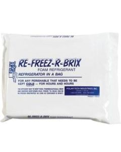 Re-Freez-R-Brix Cold Bricks, 9inH x 8inW x 1 1/2inD, White, Case Of 6