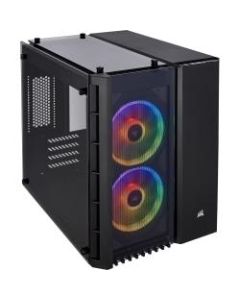 Corsair Crystal 280X Computer Case - Black - Tempered Glass - 2 x 4.72in x Fan(s) Installed - Micro ATX Motherboard Supported - 6 x Fan(s) Supported