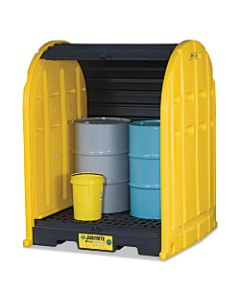 EcoPolyBlend DrumSheds, Yellow, 2,500 lb, 67 gal, 58 1/2 in x 60 3/4 in