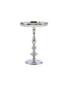 Powell Marilyn Metal Side Table, 21-3/4inH x 15-1/2inW x 15-1/2inD, Silver