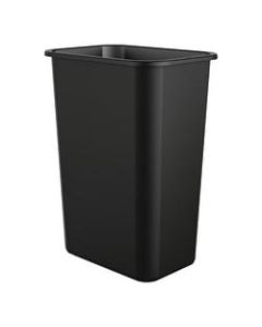 Suncast Commercial Desk-Side Rectangular Resin Trash Can, 10 Gallons, Black, Box Of 12