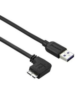 StarTech.com 1m 3 ft Slim Micro USB 3.0 Cable - M/M - USB 3.0 A to Left-Angle Micro USB - USB 3.1 Gen 1 (5 Gbps) - 3.28 ft USB Data Transfer Cable for Tablet, Hard Drive, Card Reader