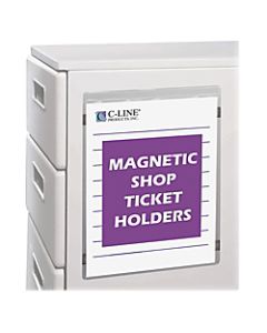 C-Line Magnetic Vinyl Shop Ticket Holders, 8 1/2in x 11in, Clear, Pack Of 15