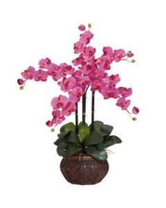 Nearly Natural 31inH Silk Phalaenopsis Arrangement With Decorative Pot, Dark Pink