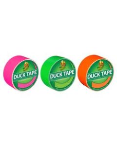 Duck Brand Color Duct Tape Rolls, 1-15/16in x 45 Yd, Neon Colors, Pack Of 3 Rolls