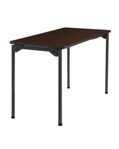 Iceberg Maxx Legroom-Series Wood Folding Table, 24inW x 48inD, Walnut/Black