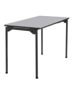 Iceberg Maxx Legroom-Series Wood Folding Table, 24inW x 48inD, Gray/Black
