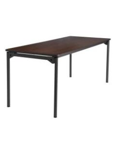 Iceberg Maxx Legroom-Series Wood Folding Table, 30inW x 60inD, Walnut/Black