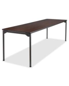 Iceberg Maxx Legroom-Series Wood Folding Table, 30inW x 96inD, Walnut/Black