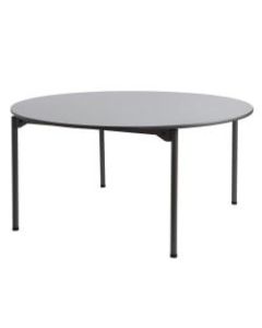 Iceberg Maxx Legroom-Series Wood Folding Table, 60in Round, Gray/Black