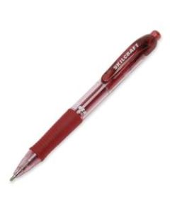 SKILCRAFT Vista Retractable Gel Pens, Medium Point, 0.7 mm, Clear Barrels, Red Ink, Pack Of 12