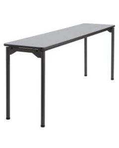 Iceberg Maxx Legroom-Series Wood Folding Table, 18inW x 72inD, Gray/Black