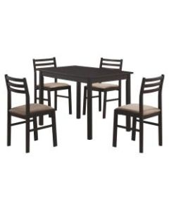 Monarch Specialties Alice Dining Table With 4 Chairs, Cappuccino