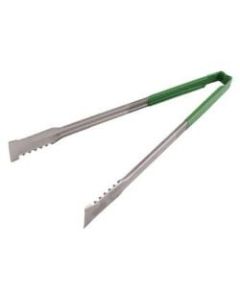 Vollrath 16in Tongs With Antimicrobial Protection, Green