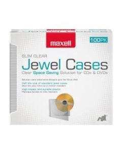 Maxell Slim Jewel Cases, Clear, Pack Of 100