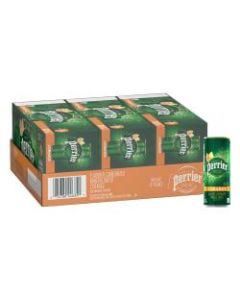 Perrier lOrange Sparkling Natural Mineral Water with Lemon/Orange Flavor, 8.45 Oz, Case Of 30 Slim Cans