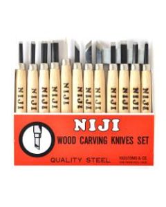 Yasutomo Niji Woodcarving Tools, Set Of 12