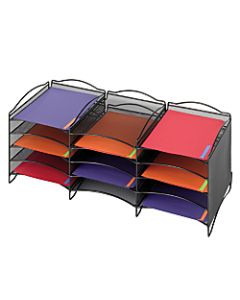 Safco Onyx Mesh 12-Compartment Literature Organizer, Black