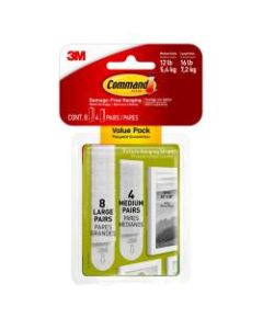 Command Picture Hanging Strips, 1in x 2in, White, Pack Of 24