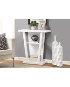 Monarch Specialties Hall Accent Table, Trapezoid, White