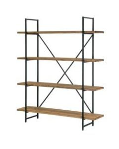 Glamour Home Ailis 75inH 4-Shelf Etagere Bookcase, Brown