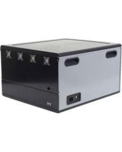 Ergotron Zip12 Charging Desktop Cabinet - Up to 14in Screen Support - 14in Height x 22in Width x 24.5in Depth - Desktop - Steel - Black, Silver