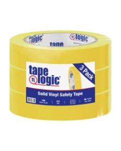 BOX Packaging Solid Vinyl Safety Tape, 3in Core, 1in x 36 Yd., Yellow, Case Of 3