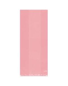 Amscan Small Plastic Treat Bags, 9-1/2inH x 4inW x 2-1/4inD, Pink, Pack Of 125 Bags